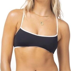 L Space Pamela Bikini Top Black Style CBPMT22 Size XS Extra Small NWT